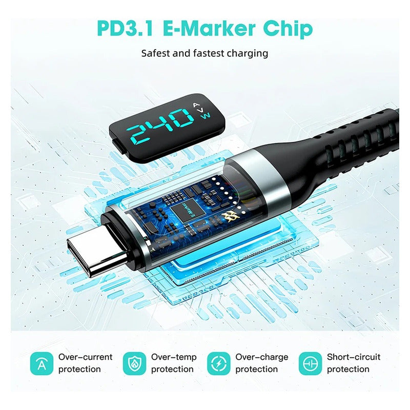 Cable Usb4 C A C240w Pantalla 40gbps Video8k Carga Rápida 1m