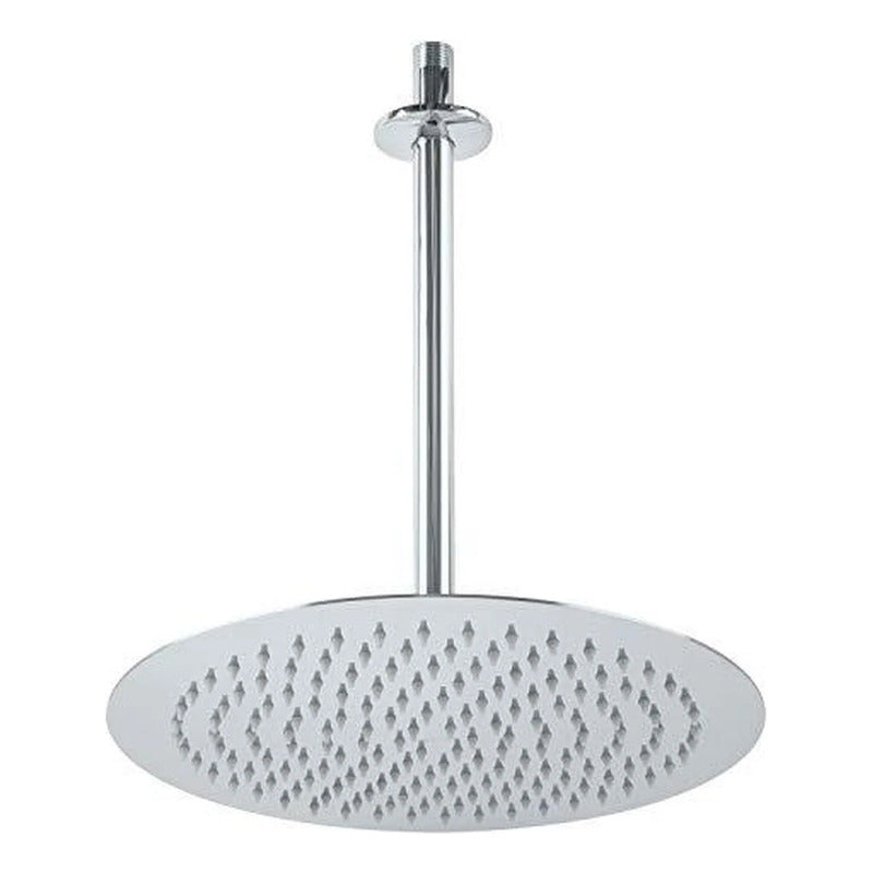 Regadera Redonda 8 Acero Inoxidable 20cm + Brazo Techo 30cm Plateado Cromado