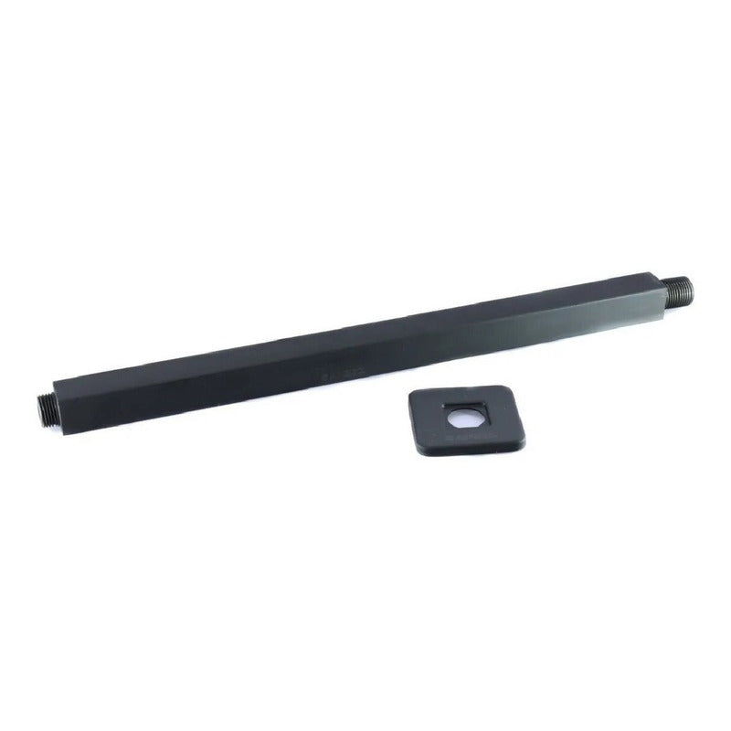 Regadera Para Techo Negro Mate Y Brazo De 40cm Acero Inox