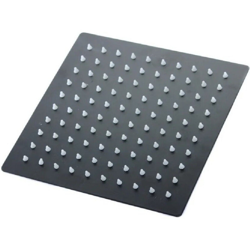 Regadera Para Techo Negro Mate Y Brazo De 40cm Acero Inox