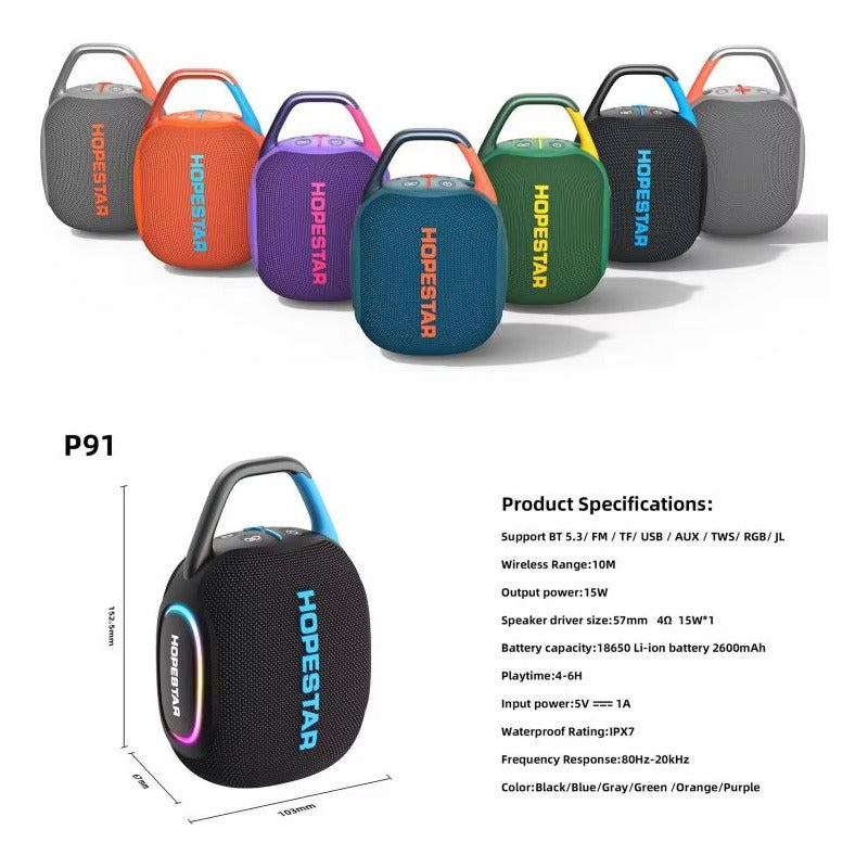 Bocina Bluetooth Portátil Hopestar Clip P91 Ipx7 2600mha