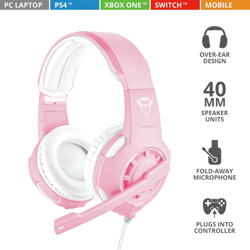 Auriculares Gamer Trust Gxt Radius Gxt 310 Pink