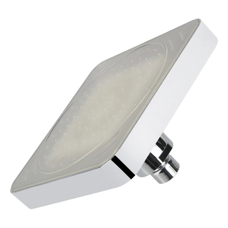 Regadera Luz Led Tipo Lluvia Cromado Cuadrado 15x15