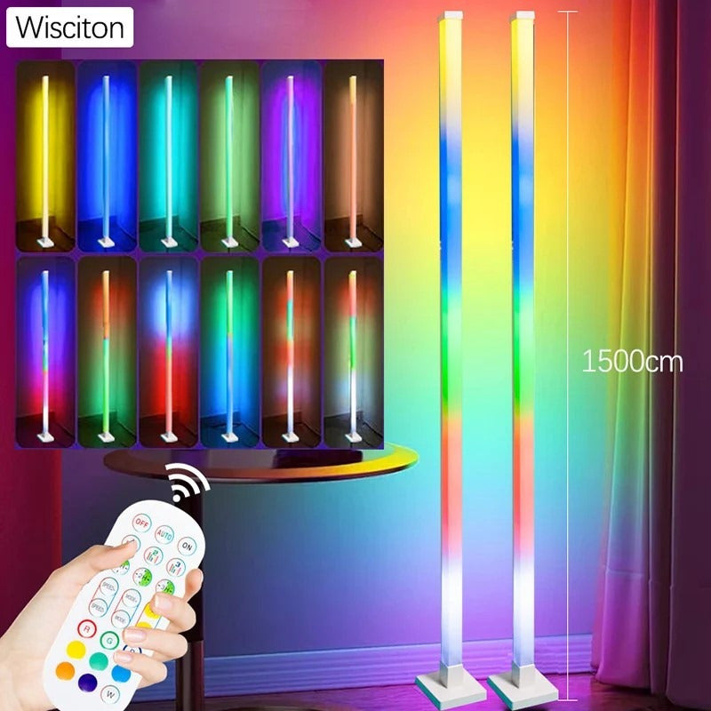 Lámparas Piso Esquina Rgb 150cm Bluetooth Ritmo Musica Kit 2
