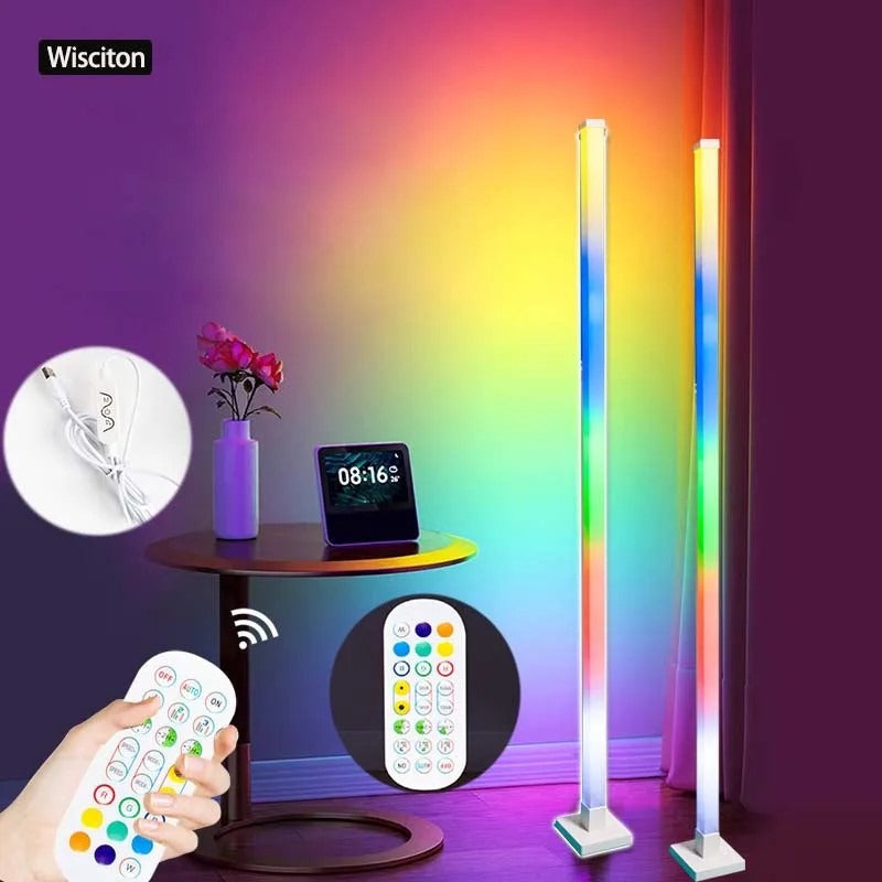 Lámparas Piso Esquina Rgb 150cm Bluetooth Ritmo Musica Kit 2