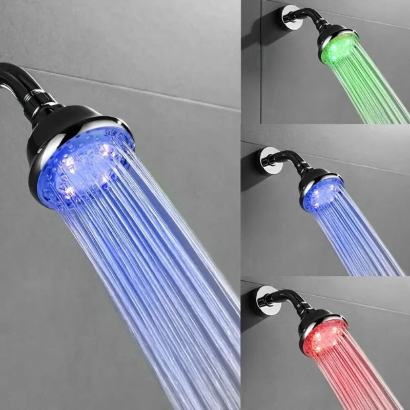 Regadera Led 3 Colores Temperatura Antisarro Cromado A6