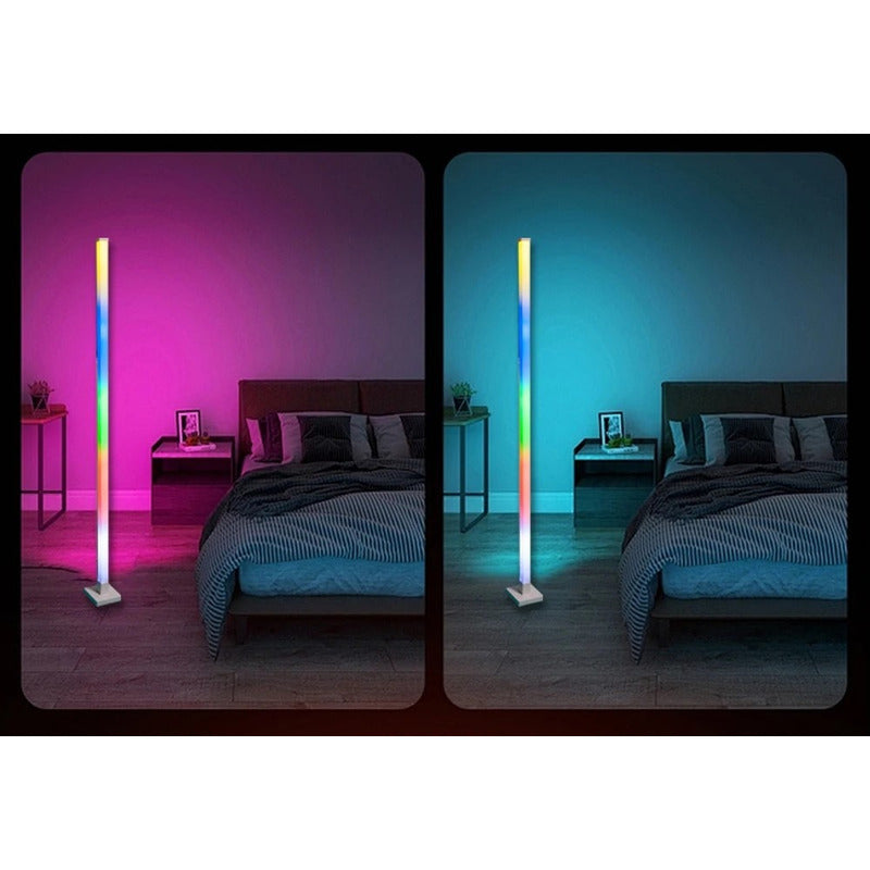 Lámpara De Piso Esquina Rgb 150cm Bluetooth Ritmo Luz Musica
