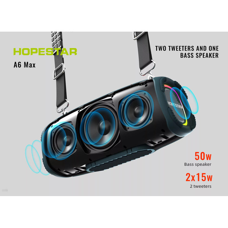 Hopestar Bocina Bluetooth Portátil A6max Alta Potencia Ipx6