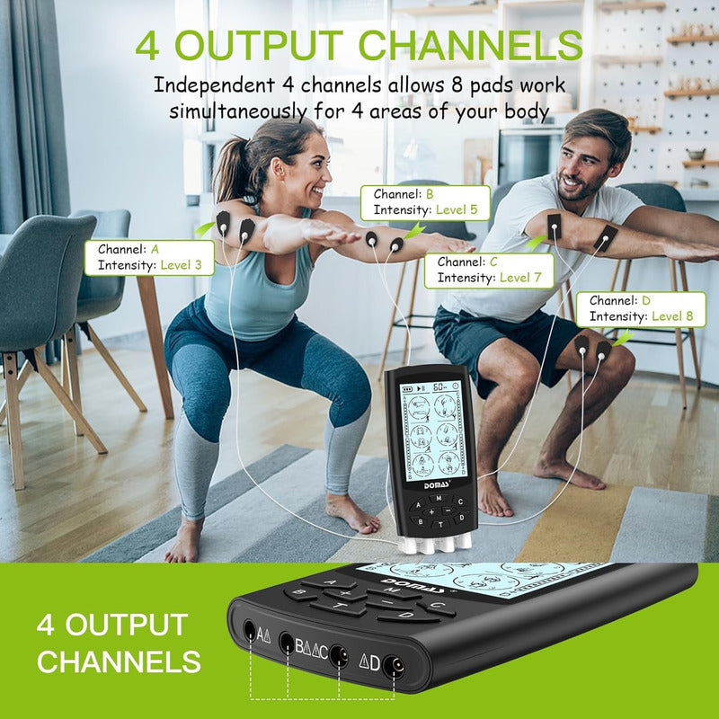 Estimulador Muscular Domas Tens 4salidas 24 Modos Recargable