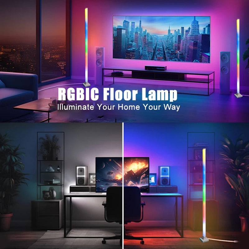 Lámparas Piso Esquina Rgb 150cm Bluetooth Ritmo Musica Kit 2