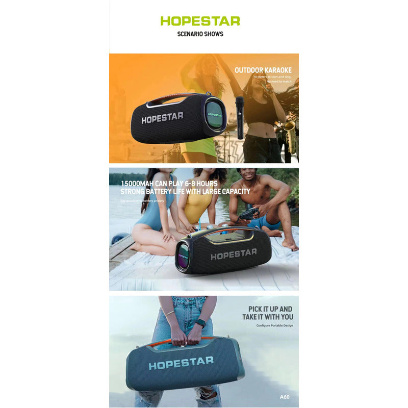 Altavoz Bluetooth Portátil Alta Potencia Hopestar A60 Ipx6