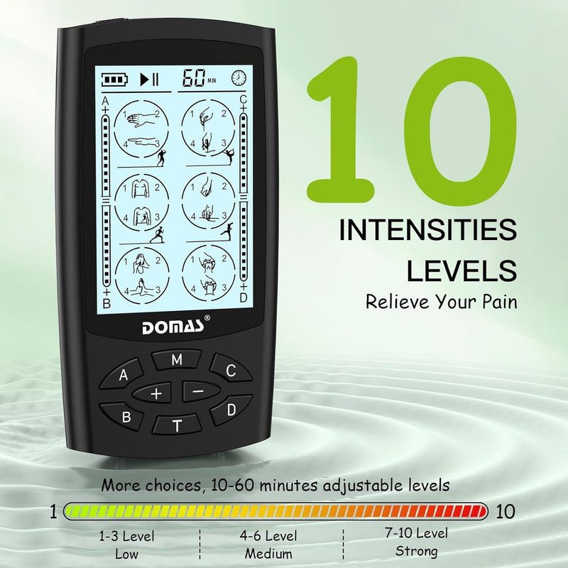 Estimulador Muscular Domas Tens 4salidas 24 Modos Recargable