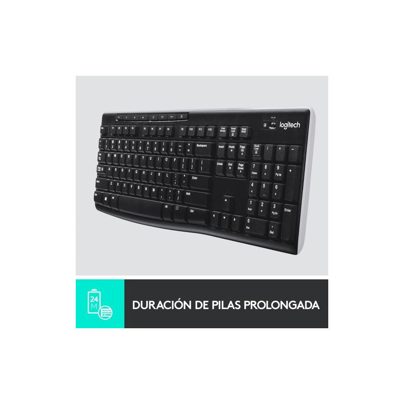Logitech Keyboard K270 Spanish, Black