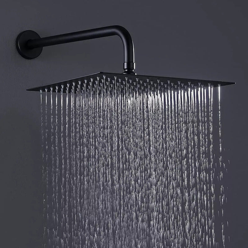 Brazo Para Regadera 50 Cm Negro Mate Alta Calidad Y Chapeton