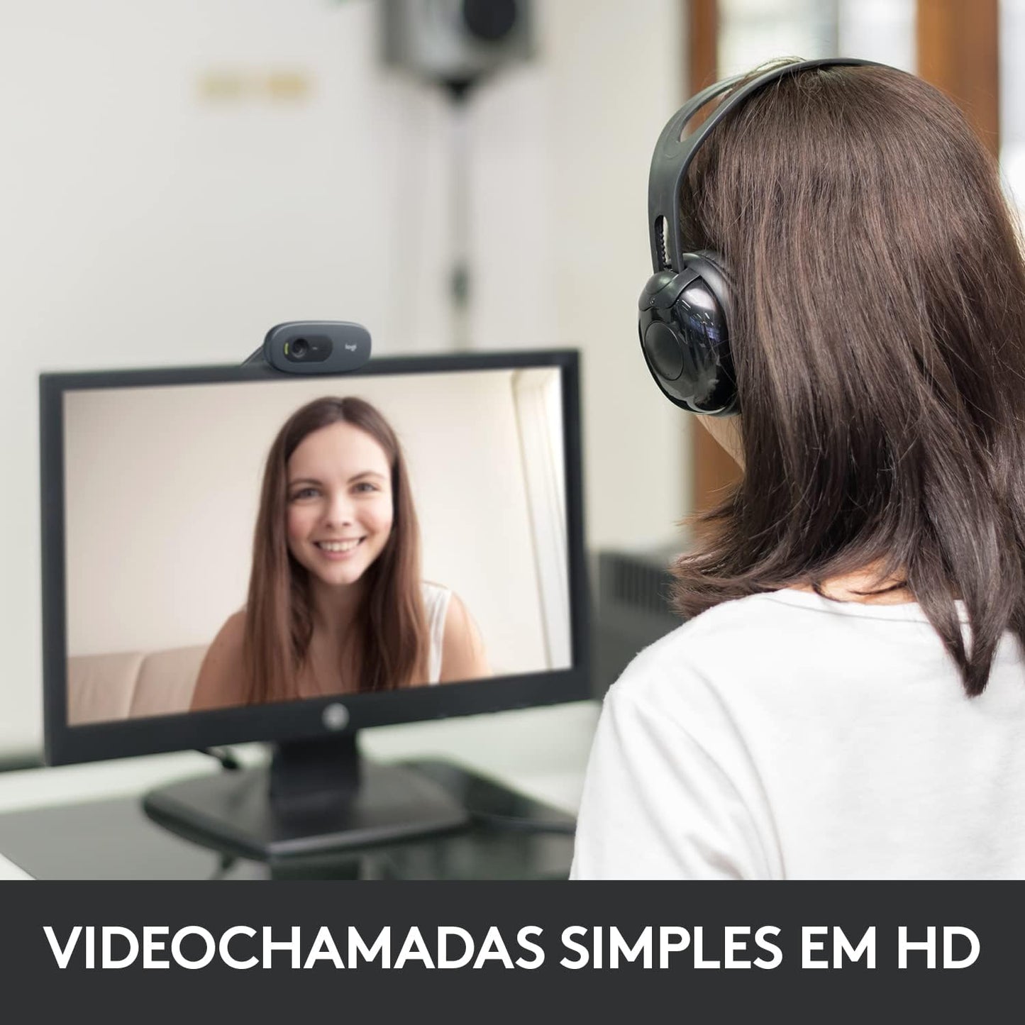 Cámara Web Logitech Hd C270 720p/30 Fps Rightlight Negro