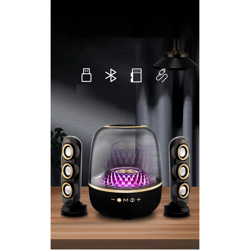 Bocina Portátil Lp97 2.1 Bt 5.4 4000mha Iluminacion Rgb