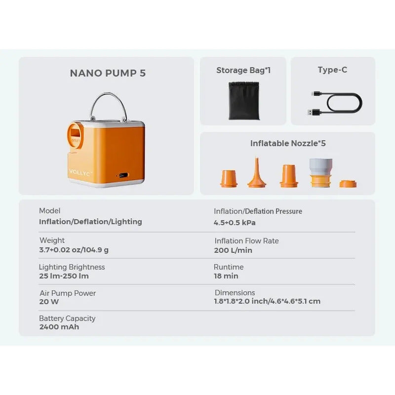 Kit Viajero Bolsa Impermeable Compresión 25l + Bomba Aire Naranja
