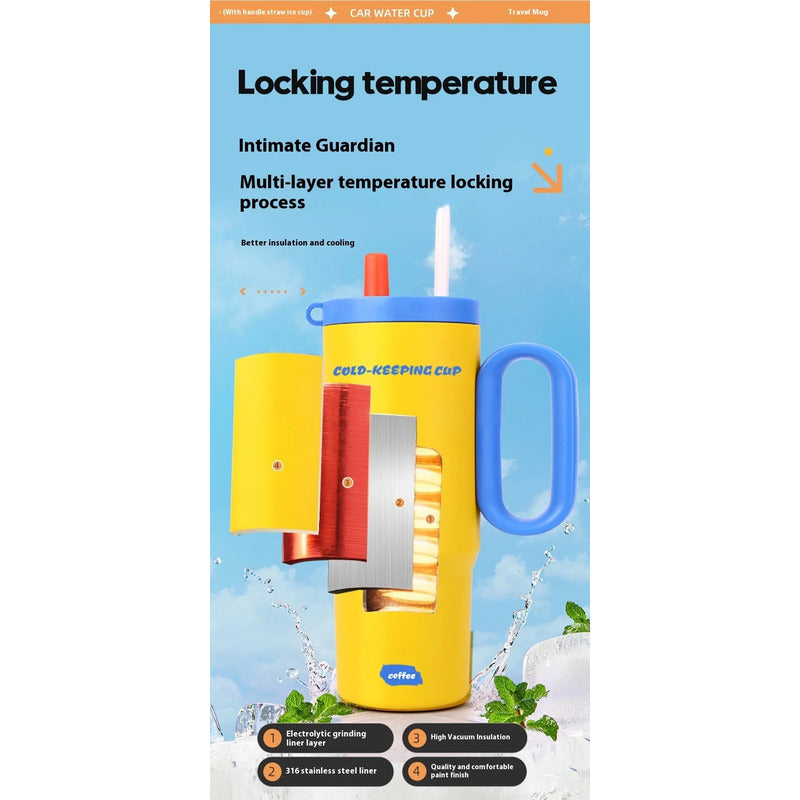 Vaso Termo Metal Acero Inoxidable 750ml Capacidad Popote