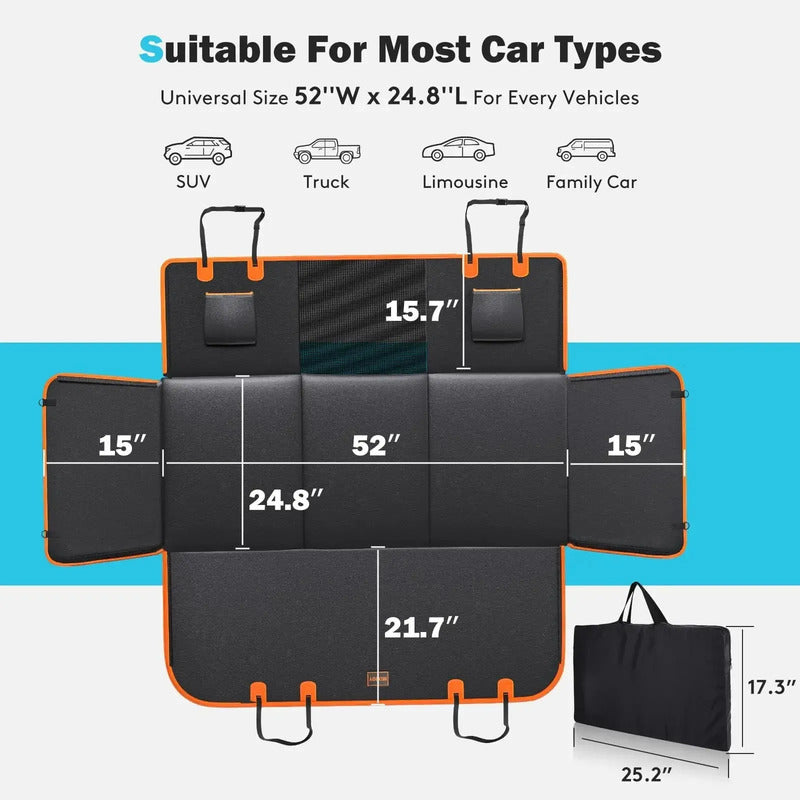 Protector Asiento Auto Perro Base Rígida Espacio Extra 40%
