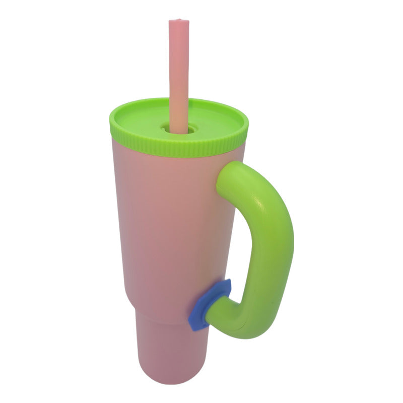 Vaso Termo Metal Acero Inoxidable 1000ml Capacidad Popote