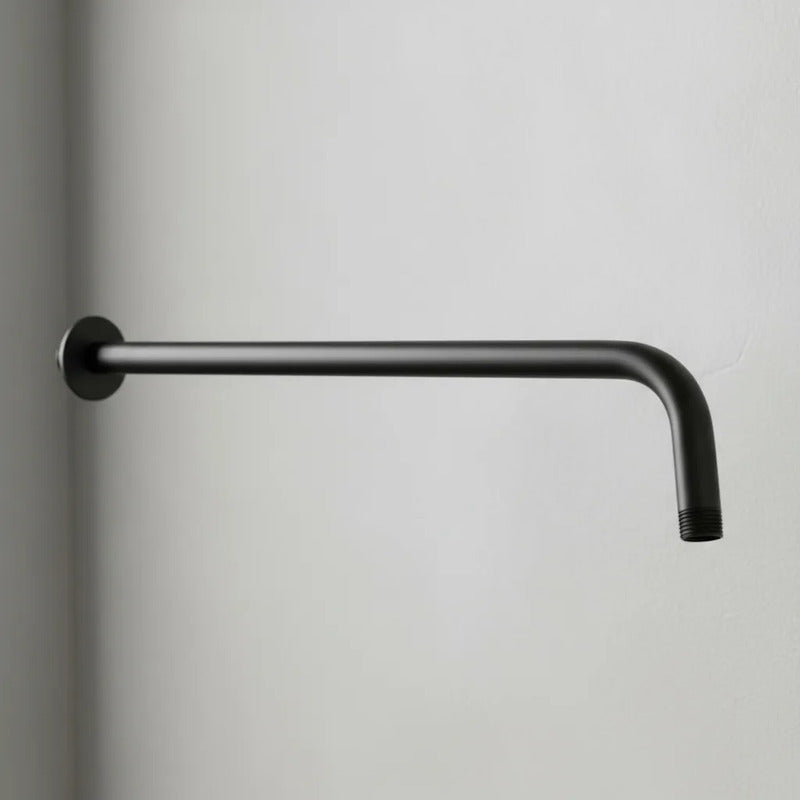 Regadera Redonda Tipo Lluvia 20x20cm Negro Con Brazo 40cm Negro Mate