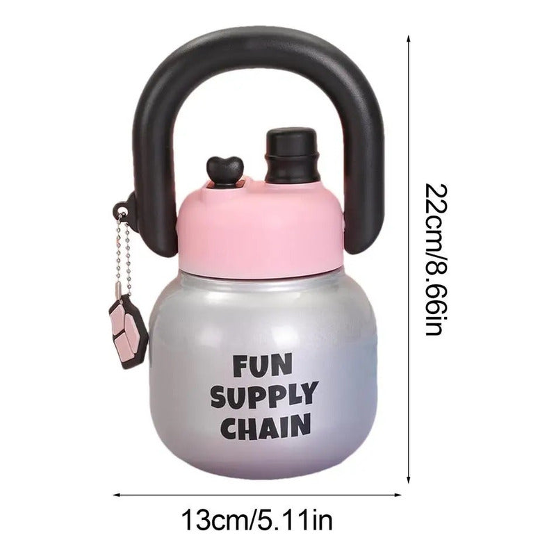 Vaso Termo Metal Acero Inoxidable 650ml Capacidad Popote