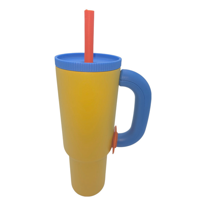 Vaso Termo Metal Acero Inoxidable 1000ml Capacidad Popote