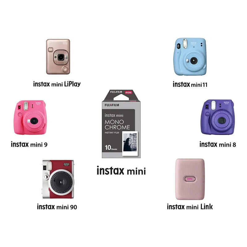 Fujifilm Cartucho Instax Mini Mono Cromo 10 Hojas Negro