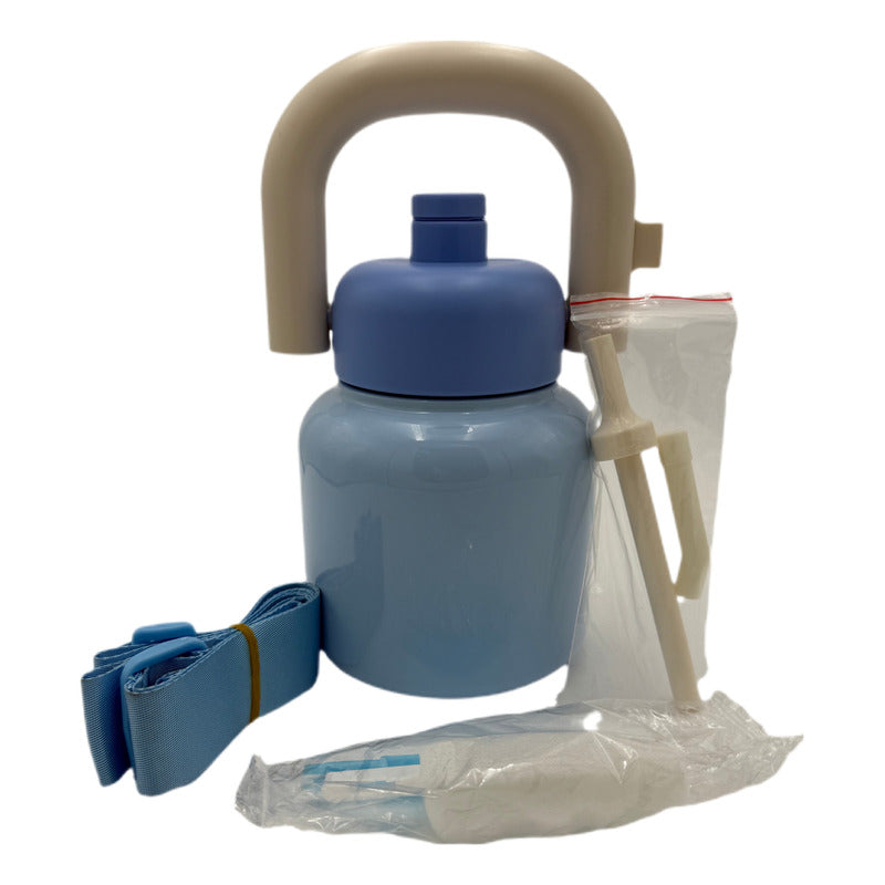 Vaso Termo Metal Acero Inoxidable 1000ml Capacidad Popote B