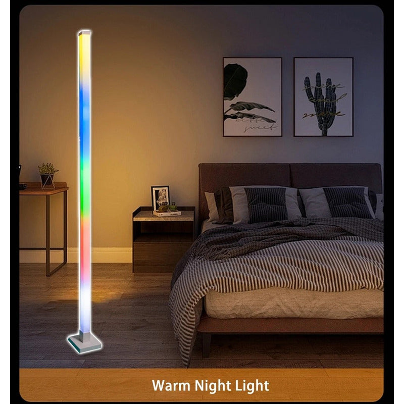 Lámpara De Piso Esquina Rgb 150cm Bluetooth Ritmo Luz Musica