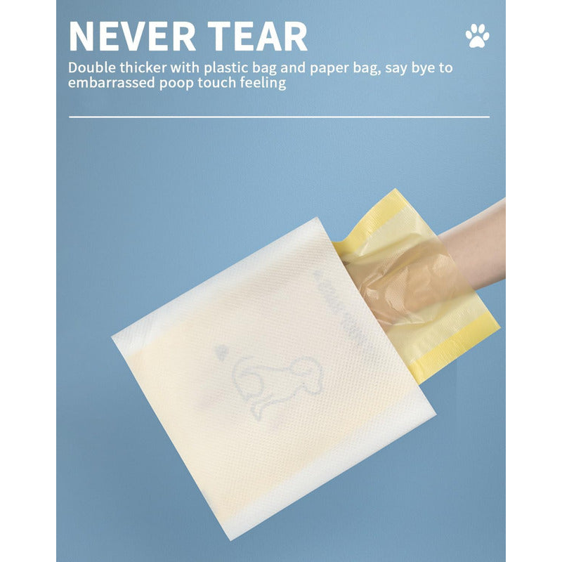 50 Pzas Bolsa Caca Mascotas Para Popo Perro Limpieza Gluteos Amarillo