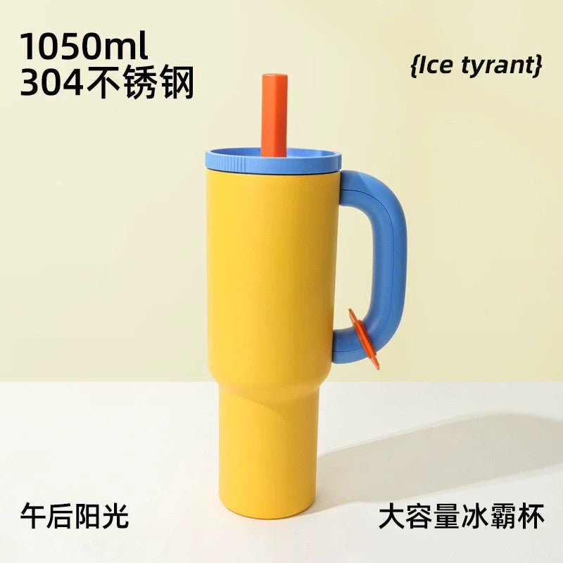 Vaso Termo Metal Acero Inoxidable 1000ml Capacidad Popote