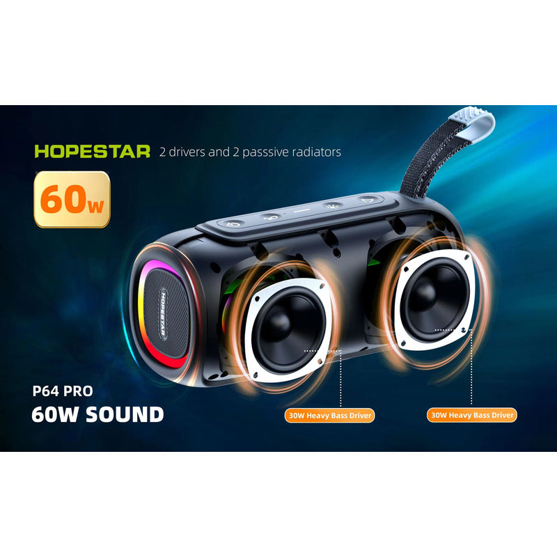 Bocina Bluetooth Portátil Hopestar P64 Pro Ipx6 6000mha