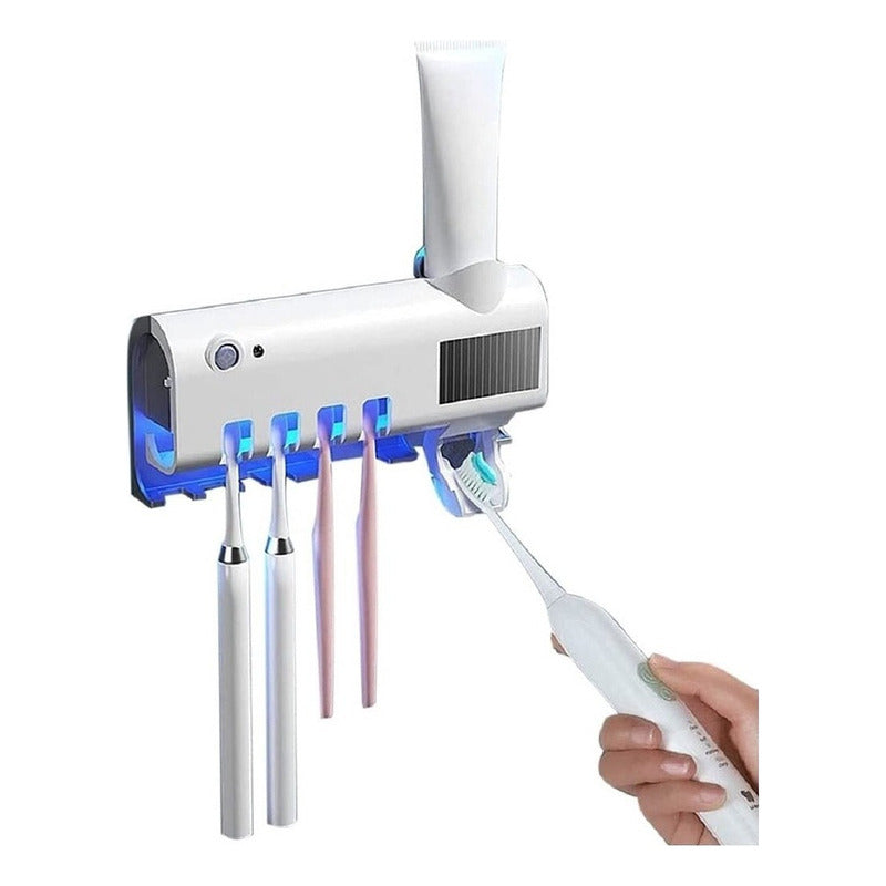 Esterilizador De Cepillo De Dientes, Despachador Pasta Denta Blanco