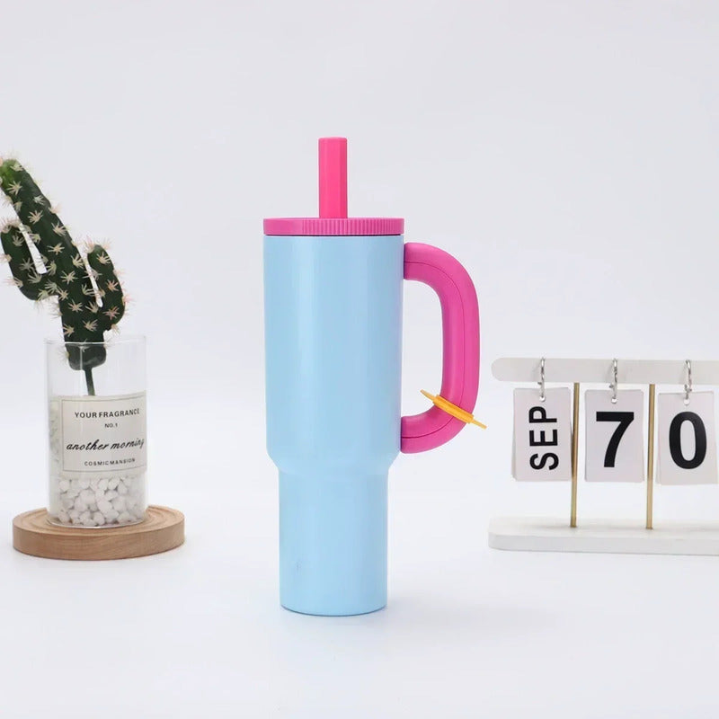 Vaso Termo Metal Acero Inoxidable 1000ml Capacidad Popote