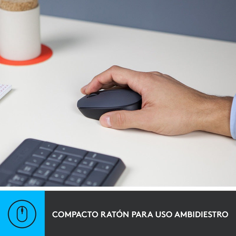Combo Logitech Mk235 Teclado Y Mouse Inalámbrico Grafito Neg Grafito Negro