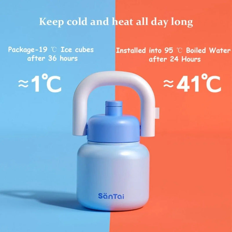 Vaso Termo Metal Acero Inoxidable 1000ml Capacidad Popote B