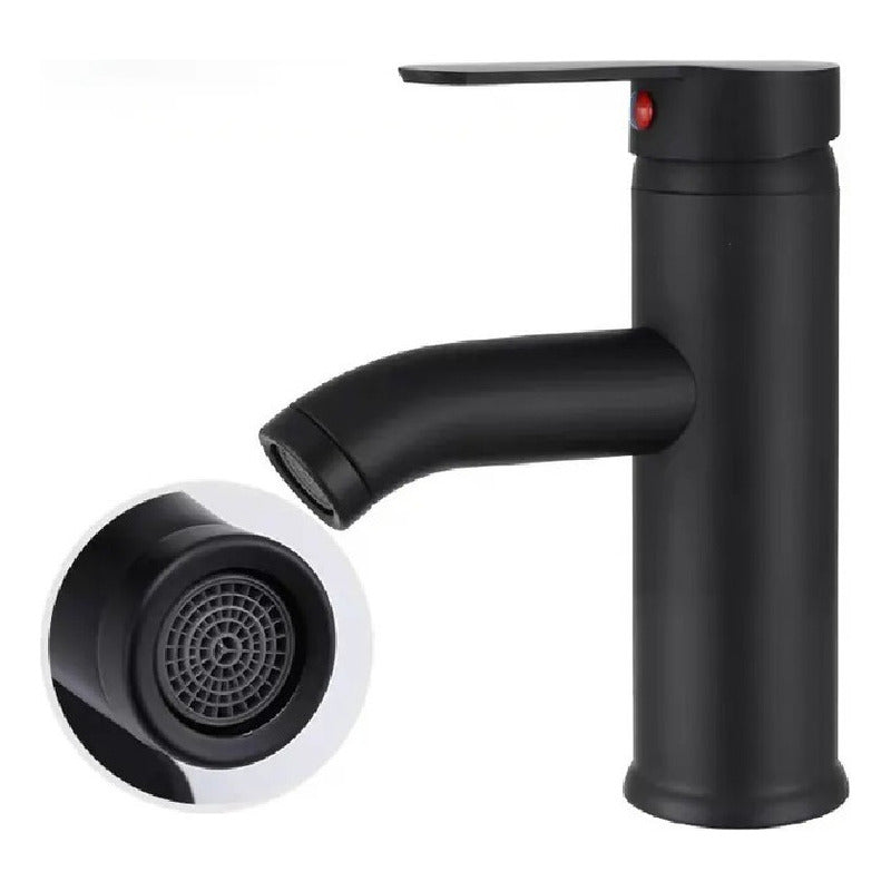 Grifo Monomando Mezclador Lavabo Grifo De Baño Negro Mate