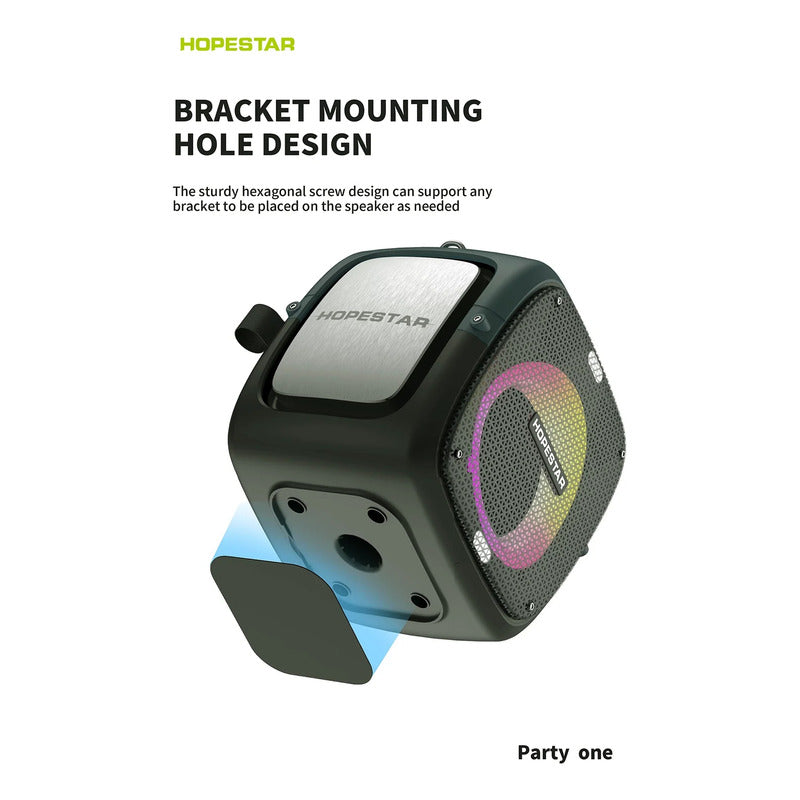 Party One Bluetooth Portátil Hopestar Luz Led Ipx6 Microfono