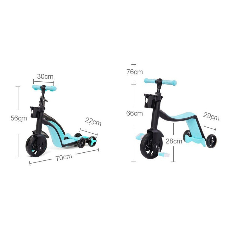Triciclo 3 En 1 Para Niños Equilibrio Patineta De 3 Ruedas