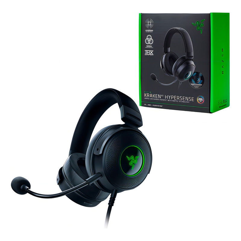 Diadema Gamer Razer Kraken V3 Hypersense Negro Luz Chromargb Negro