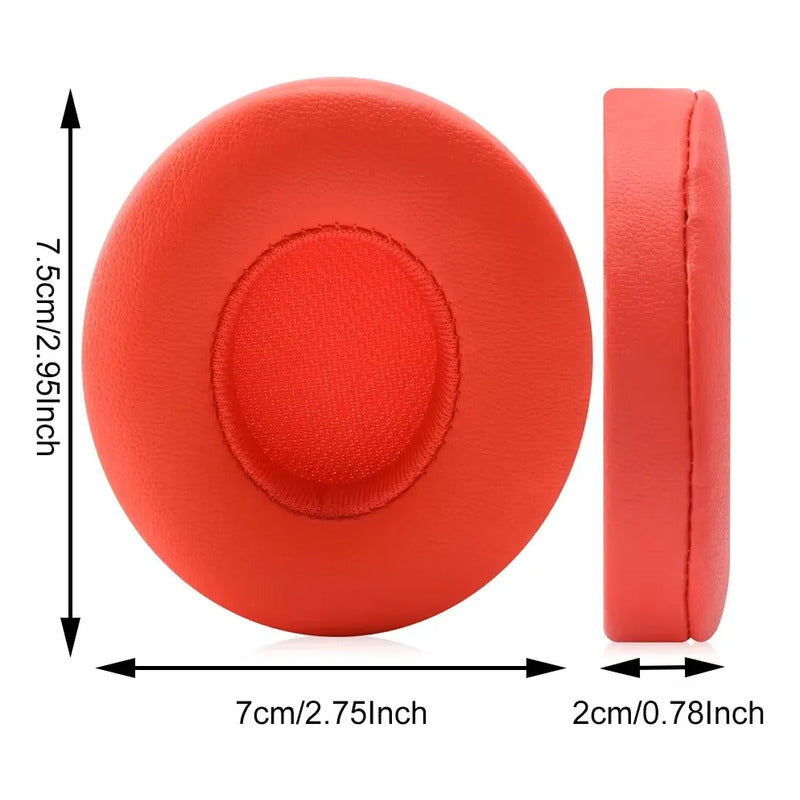 Almohadillas Repuesto Para Audifonos Beats Solo 2 3 Suaves Rojo