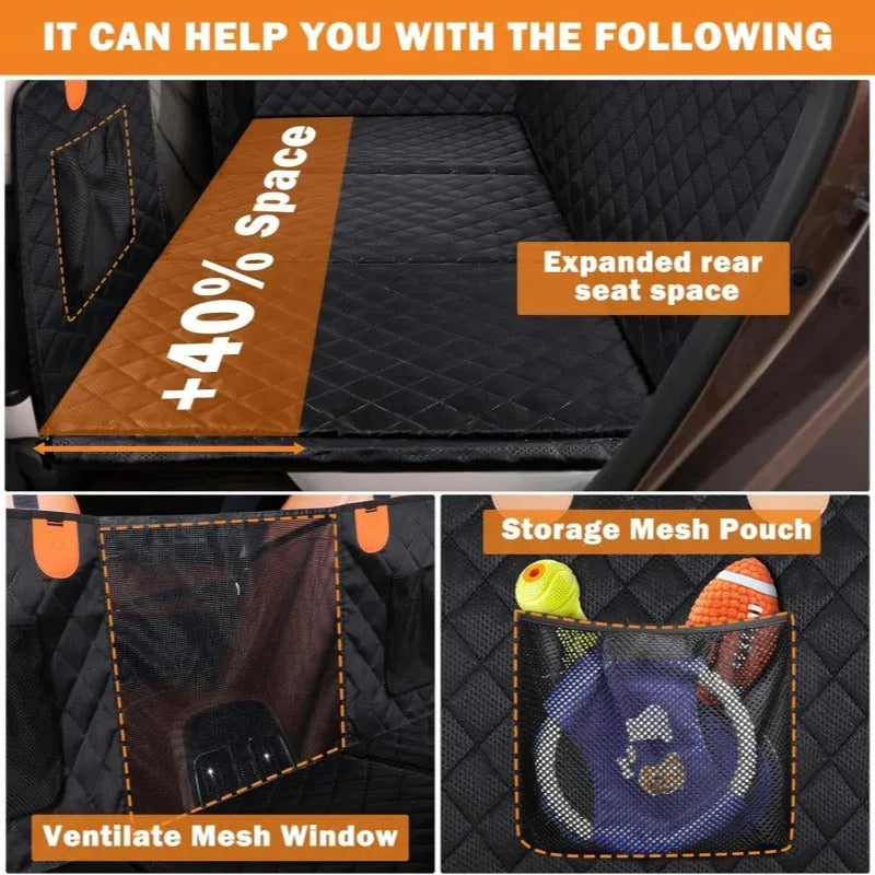 Protector Asiento Auto Perro Base Rígida Tipo Cama Con Bolsa