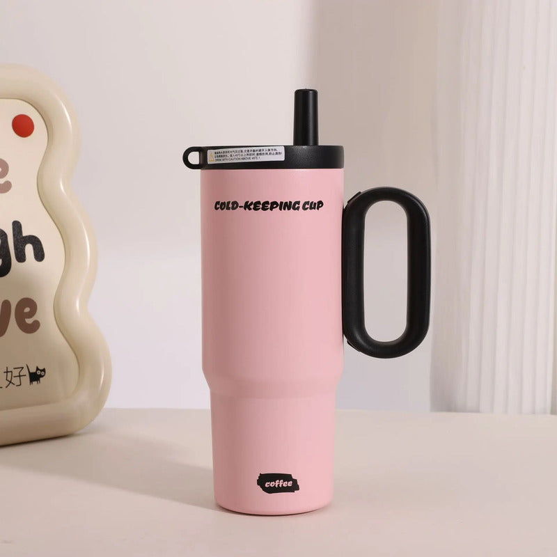 Vaso Termo Metal Acero Inoxidable 750ml Capacidad Popote