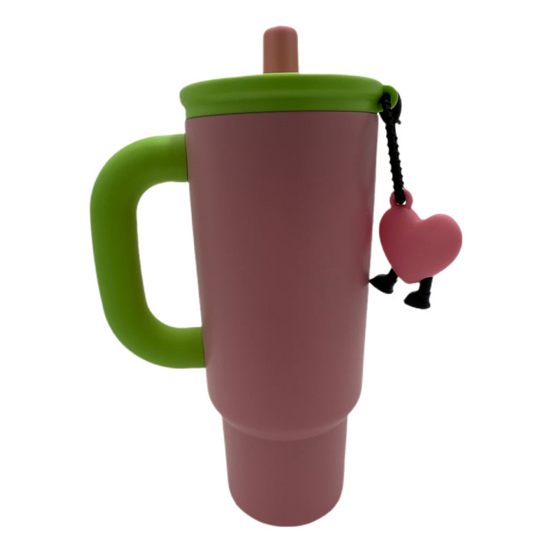 Vaso Termo Metal Acero Inoxidable 700ml Capacidad Popote