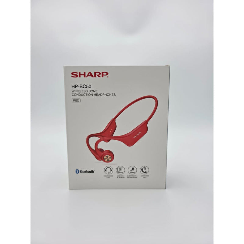 Audífonos Inalámbricos Conducción Ósea Sharp Hp-bc50 Rojo Bt