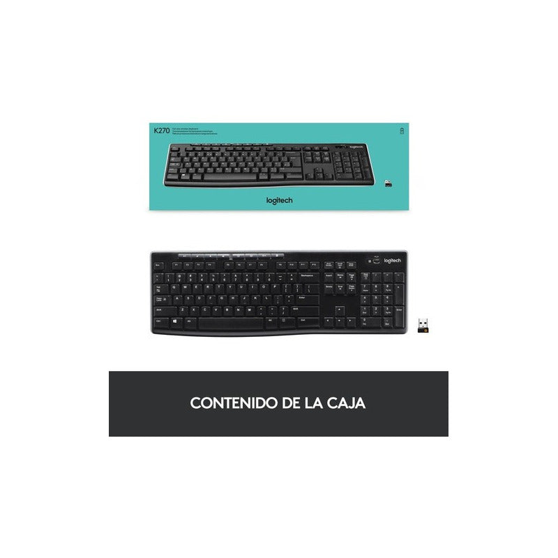 Logitech  Keyboard K270 Spanish, Black