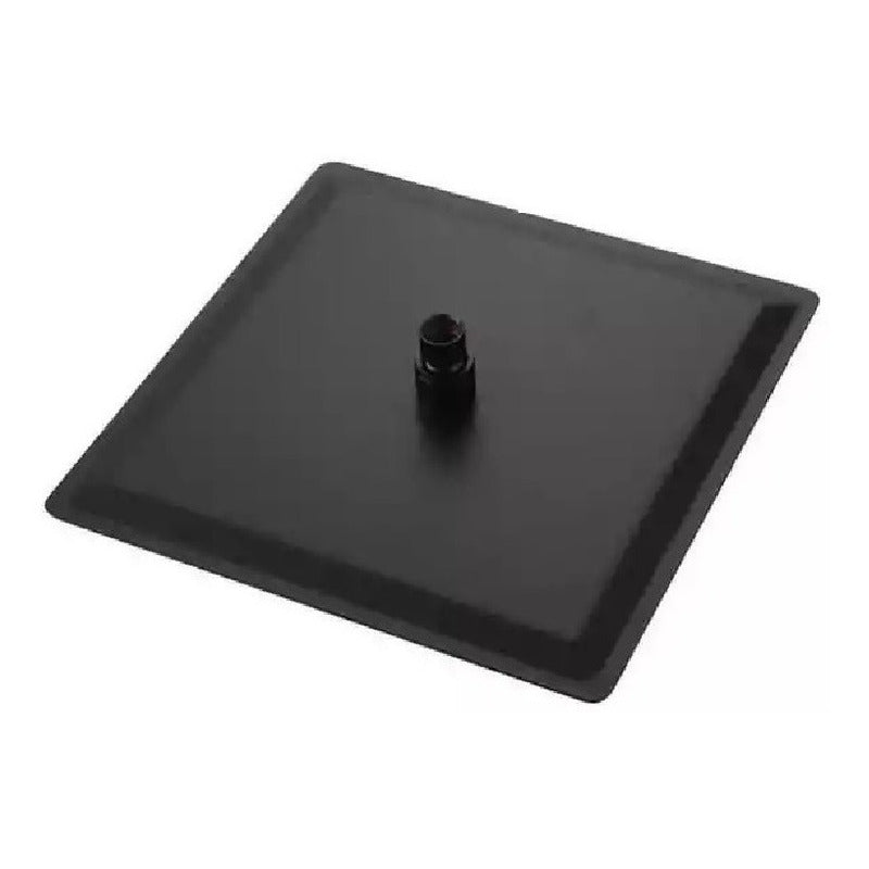 Regadera Cuadrada Tipo Lluvia 20x20cm Con Brazos Y Chapeton  Negro Mate