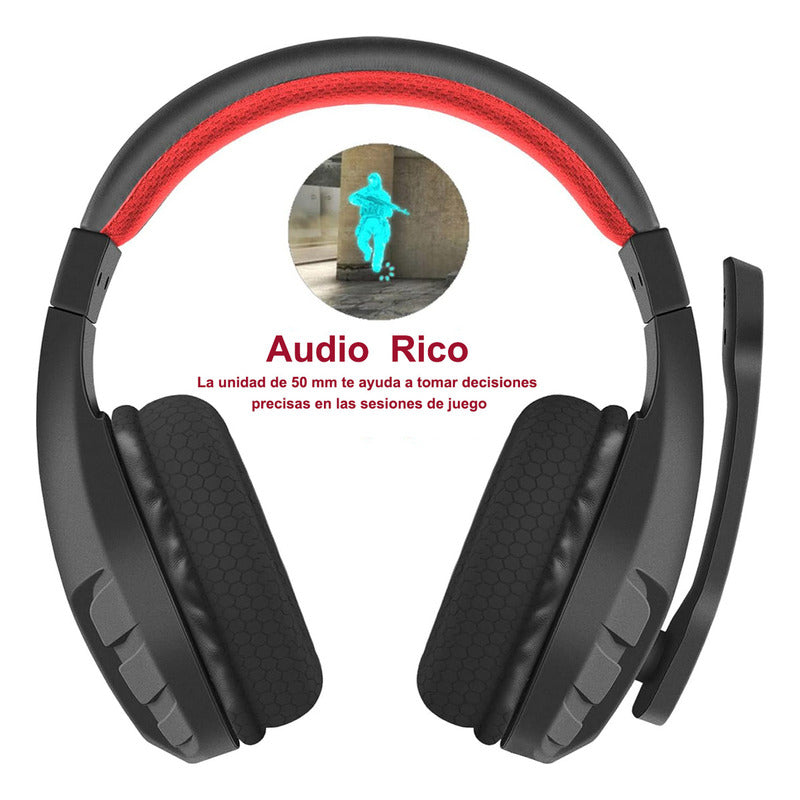 Audífonos Gamer Nubwo U3 3.5mm Game Headset Con Mic Negro/rojo