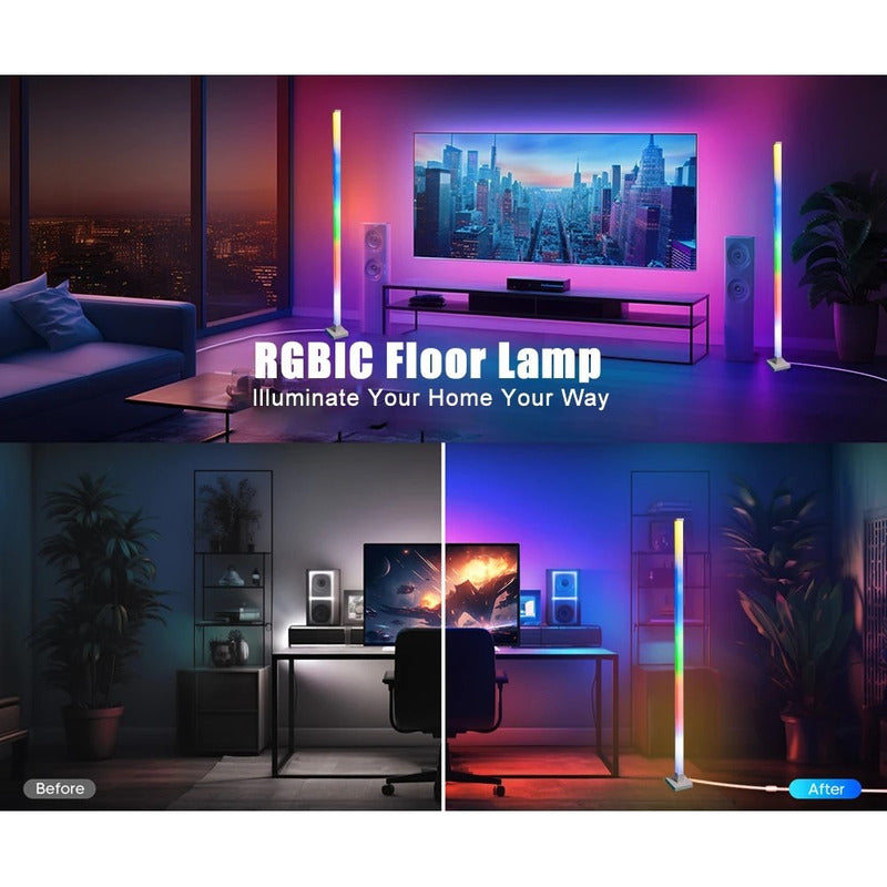 Lámparas Piso Esquina Rgb 150cm Bluetooth Ritmo Musica Kit 2